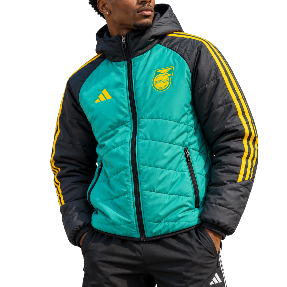 Adidas Jamaica Football Federation „Turquoise / Black / Yellow” – Verde | IS5661