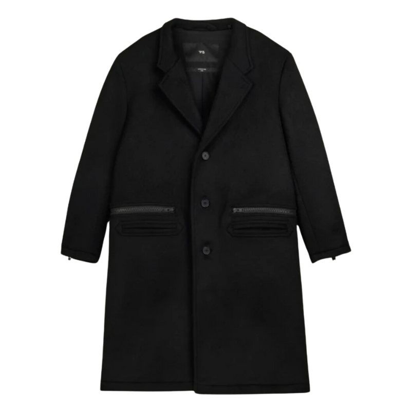 Adidas Y-3 Palton Din Lână cu Croială Tailored - Negru – Negru | IP5593