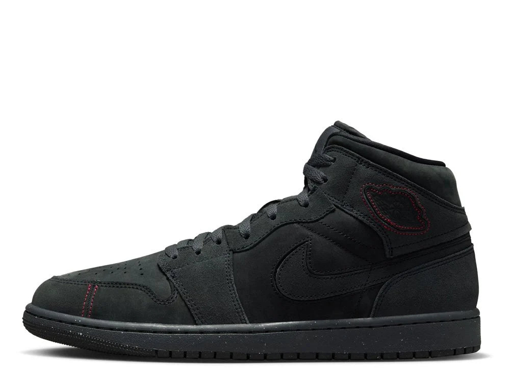 Air Jordan 1 Mid SE Craft 'Dark Smoke Grey' Pantofi Casual de Strada – Negru | FD8634-001