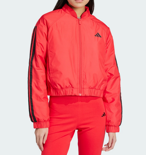ADIDAS – Geacă Bomber Essentials 3-Stripes Pure Ruby – Cod JP1724