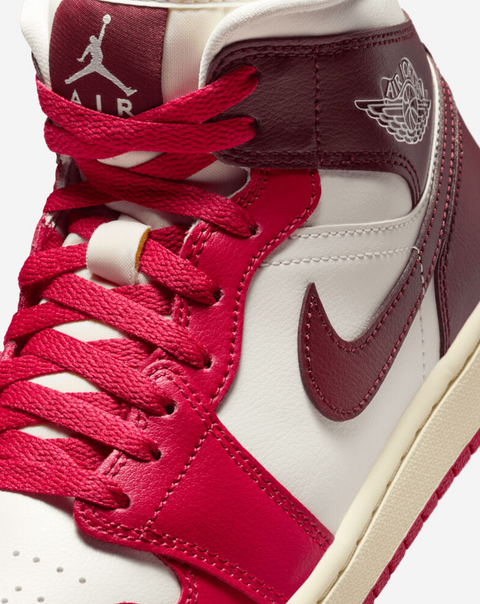 Air Jordan 1 Mid "Mystic Hibiscus" -Bordo | BQ6472-119