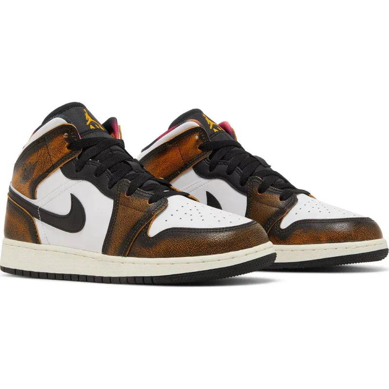 Jordan 1 Mid SE “Orange Wear Away” – Negru | DQ8417-071