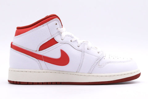 Air Jordan 1 Mid SE GS “White Dune Red” – Alb | FJ3464-160