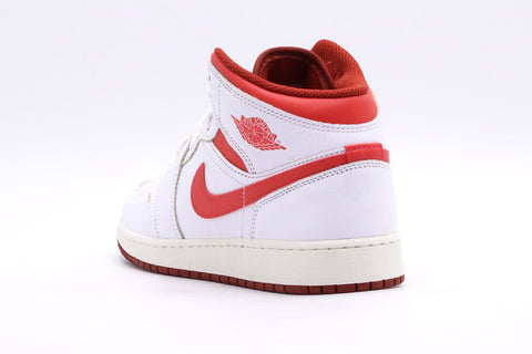 Air Jordan 1 Mid SE GS “White Dune Red” – Alb | FJ3464-160