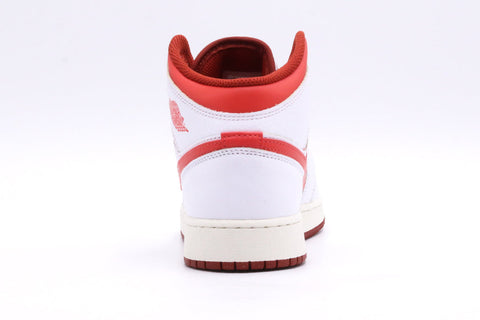 Air Jordan 1 Mid SE GS “White Dune Red” – Alb | FJ3464-160