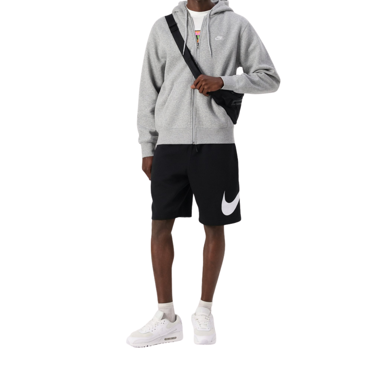 Nike Swoosh Logo Zip-Up Hoodie - Gri | 521573-063
