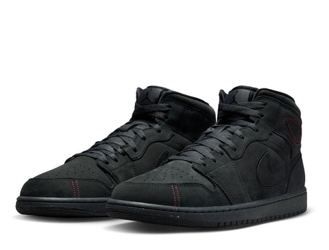 Air Jordan 1 Mid SE Craft 'Dark Smoke Grey' Pantofi Casual de Strada – Negru | FD8634-001
