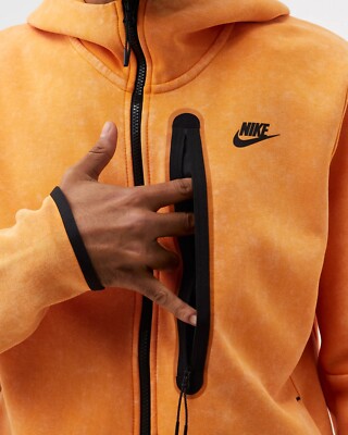 Nike Tech Fleece Wash Full-zip Hoodie   Hanorac Sport – Portocaliu | DM6515-886