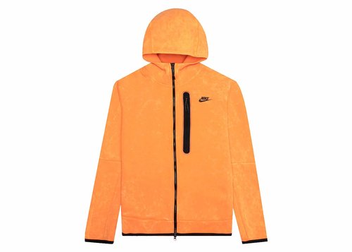 Nike Tech Fleece Wash Full-zip Hoodie   Hanorac Sport – Portocaliu | DM6515-886
