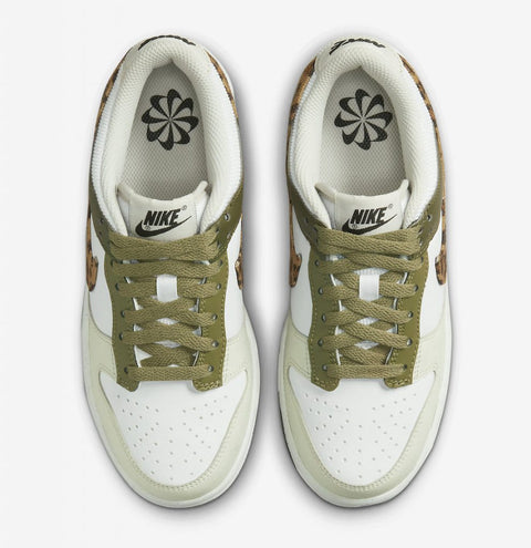 NIKE DUNK LOW OLIVE LEOPARD 'GS' pantofi casual de strada cod DX9282-100